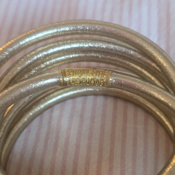 BUDHAGIRL Etoile All Weather Bangles® (Set of 6) - Serenity Prayer Sz Medium - Picture 4 of 5